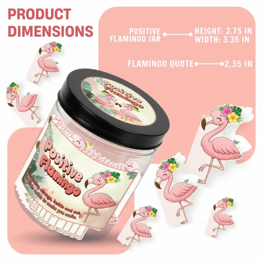 DEARMINE Positive Flamingo Jar | 60 Daily Affirmation Cards for Women & Friends thumbnail 7