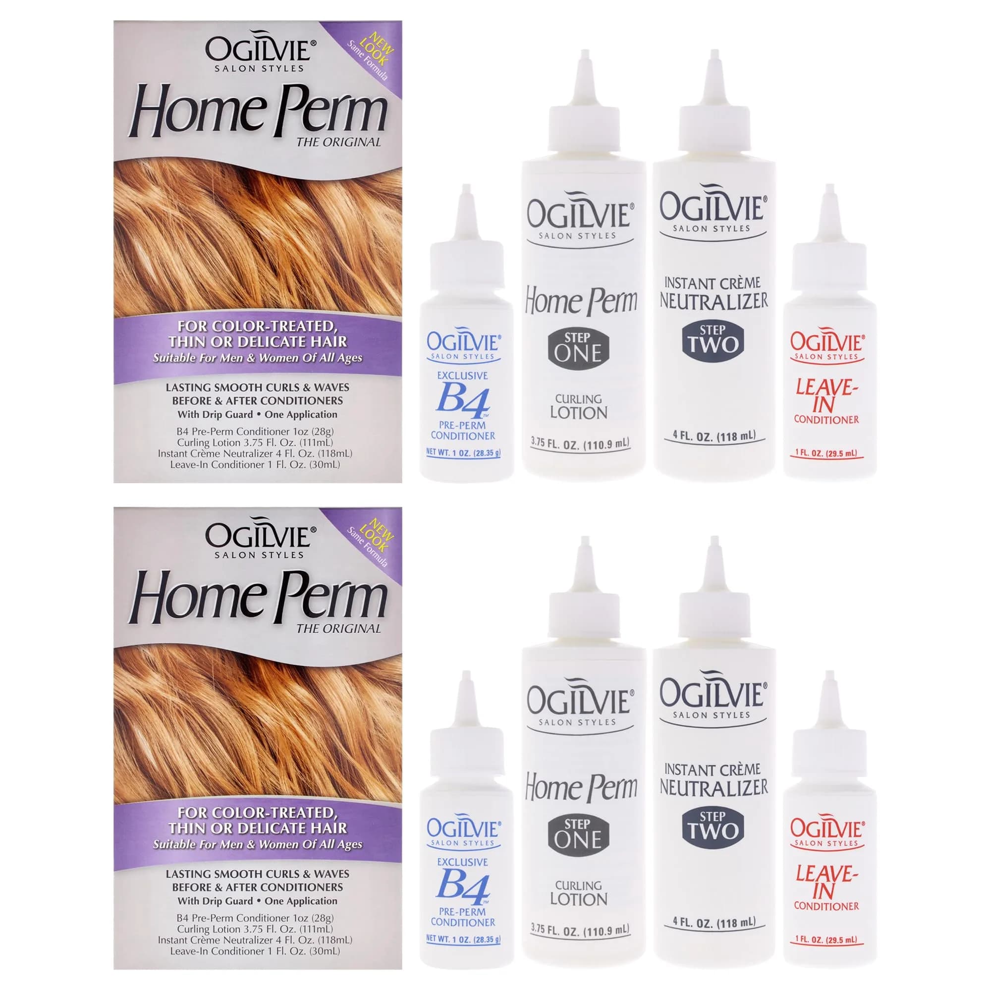 OGILVIE Hair Perm Kit for Men & Women | Lasting Smooth Curls & Waves, Color Safe, Drip Guard, 2 Pc - main product image
