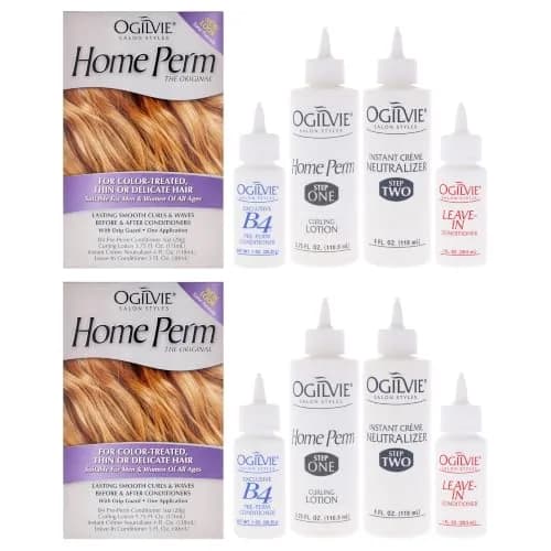 OGILVIE Hair Perm Kit for Men & Women | Lasting Smooth Curls & Waves, Color Safe, Drip Guard, 2 Pc thumbnail 1