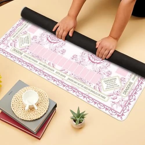 party greeting Chinoiserie Mahjong Mat 31.5 x 31.5 Inches | Anti Slip & Noise Reduction thumbnail 4