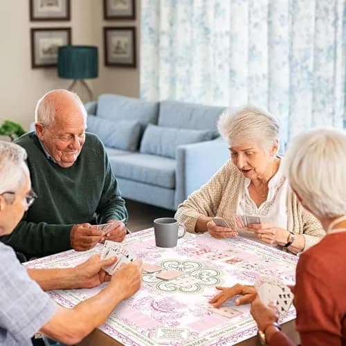 party greeting Chinoiserie Mahjong Mat 31.5 x 31.5 Inches | Anti Slip & Noise Reduction thumbnail 6