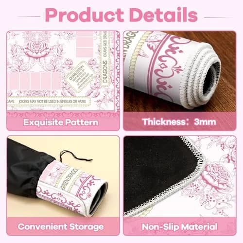 party greeting Chinoiserie Mahjong Mat 31.5 x 31.5 Inches | Anti Slip & Noise Reduction thumbnail 3