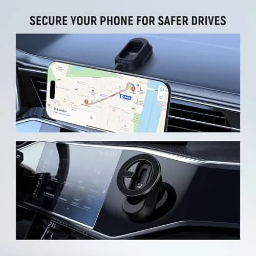 NEEWER Magnetic Phone Holder for Car, Dual Sided Magnet Cell Phone Mount Compatible with MagSafe iPhone, Car Stand Accessories for Dash Windshield Navigation Glass Gym Video Recording (82x60x23mm) thumbnail 2