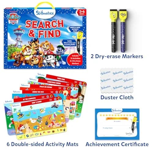 Skillmatics Search and Find PAW Patrol Edition Activity Mats | 6 Wipe-Clean Mats, 2 Markers, 1 Duster, 1 Certificate thumbnail 2