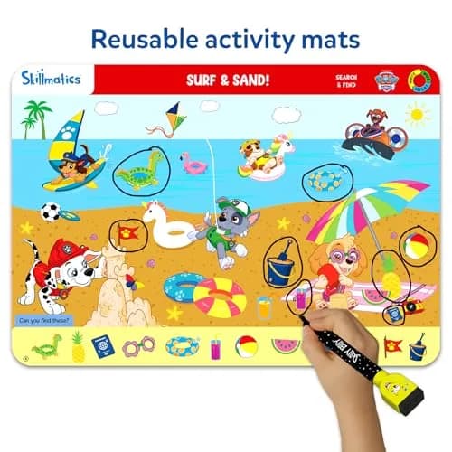 Skillmatics Search and Find PAW Patrol Edition Activity Mats | 6 Wipe-Clean Mats, 2 Markers, 1 Duster, 1 Certificate thumbnail 3