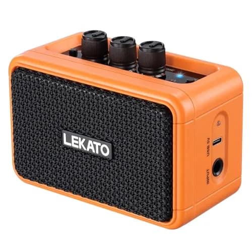 LEKATO AG-04 Mini Guitar Amplifier 5W (Orange) | Portable Bluetooth Amp for Practice & Travel thumbnail 1