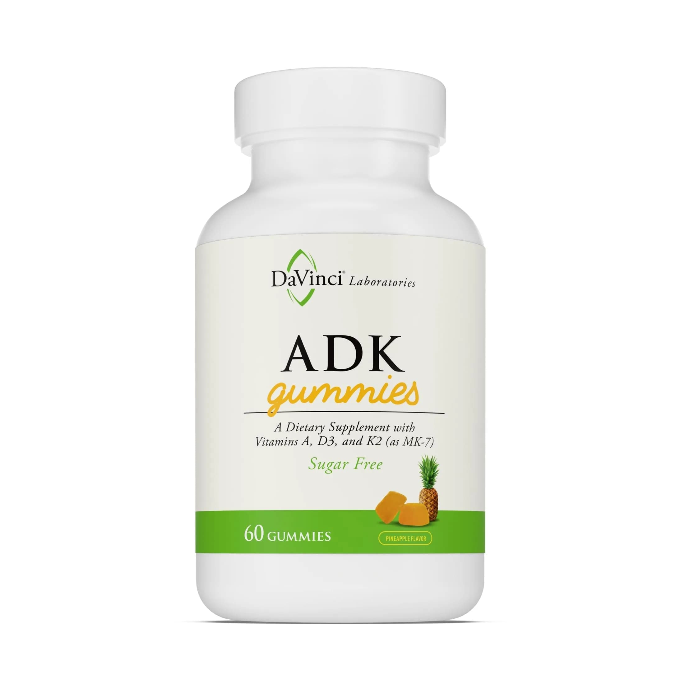 DAVINCI ADK Gummies Pineapple | Bone & Immune Support, Vegetarian, Sugar-Free - main product image