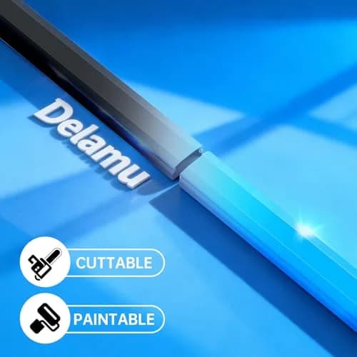 Delamu Black Cord Hider Raceway 205.7cm (85in) Total Length | UL94 V-0 Rated for Safety thumbnail 5