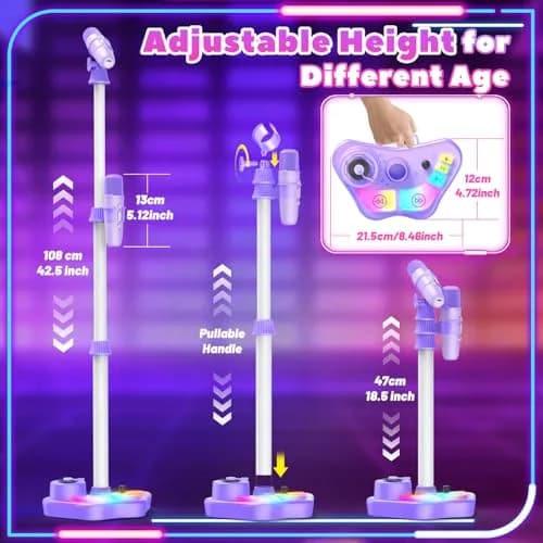 FunforFun! Kids Karaoke Machine with Wireless Mic & LED Lights | Rechargeable, Bluetooth, for Ages 3-8 thumbnail 5