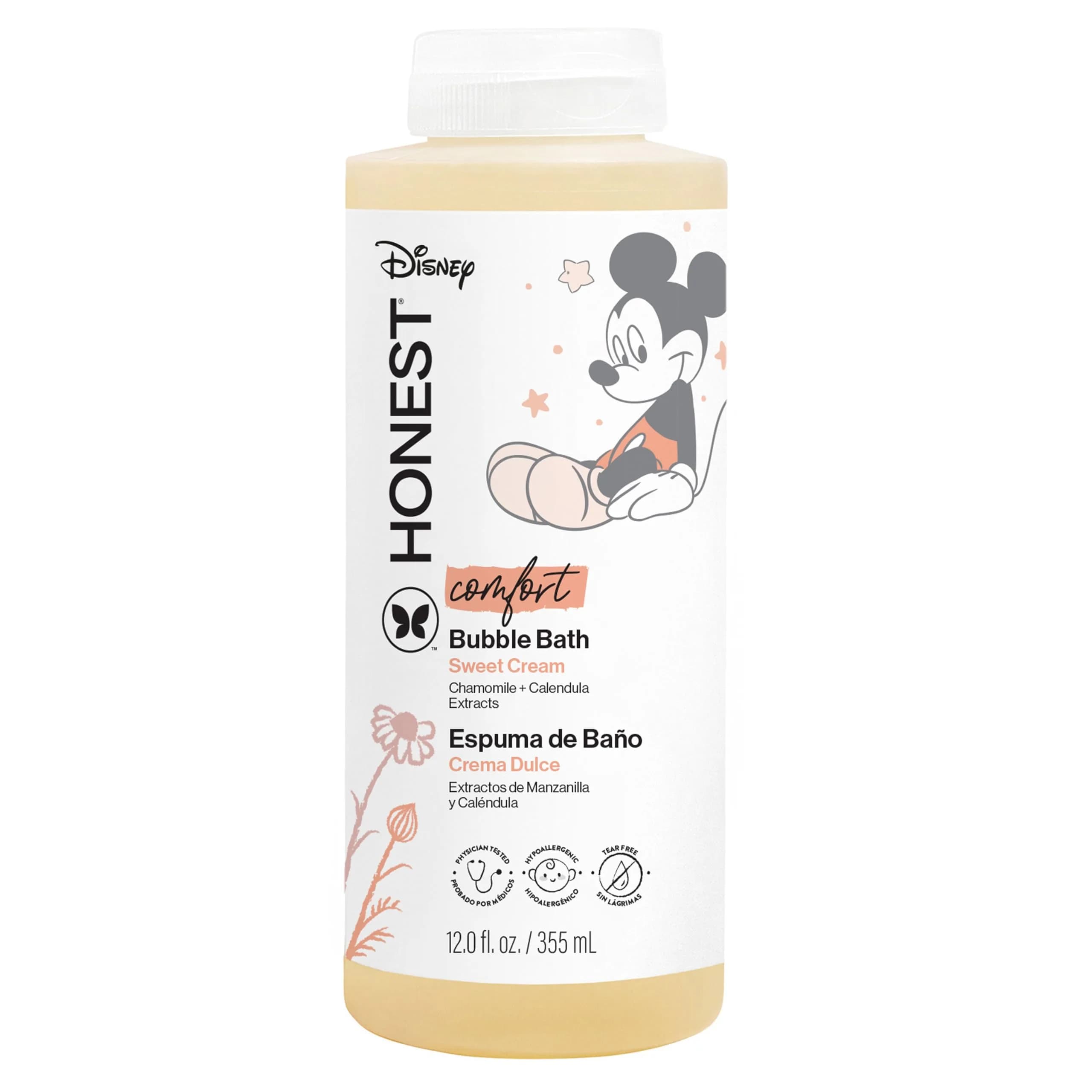 The Honest Company Disney Mickey Mouse Comfort Sweet Cream Bubble Bath 355ml (12 Fl Oz) | Tear-Free Gentle Cleanser - main product image