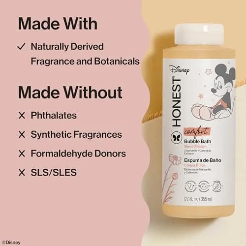 The Honest Company Disney Mickey Mouse Comfort Sweet Cream Bubble Bath 355ml (12 Fl Oz) | Tear-Free Gentle Cleanser thumbnail 4