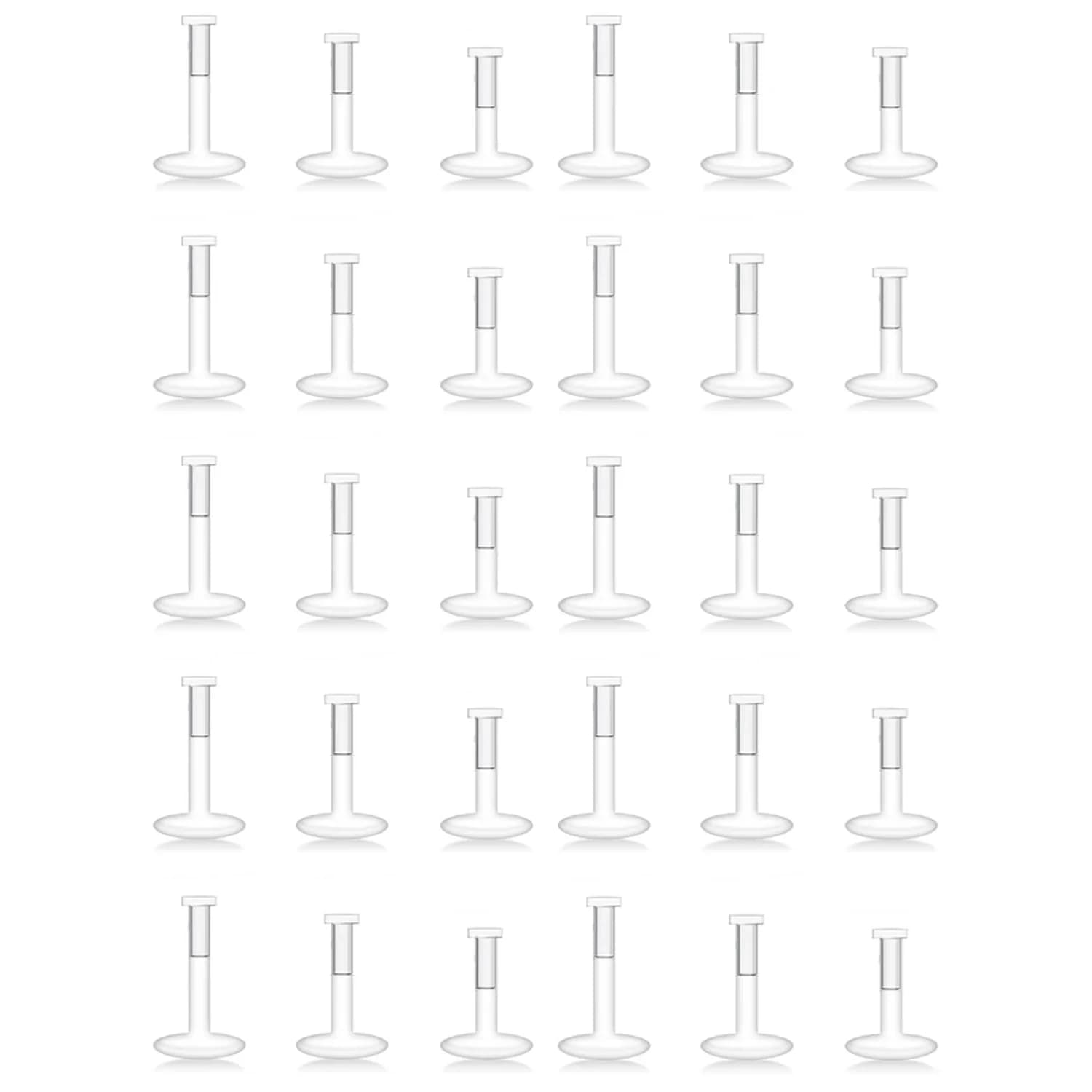 Lcolyoli Clear Nose Studs & Lip Rings 30PCS 18G | Retainers for Work, Surgery, MRI — Flat Top-30Pcs-18G-Mix Length