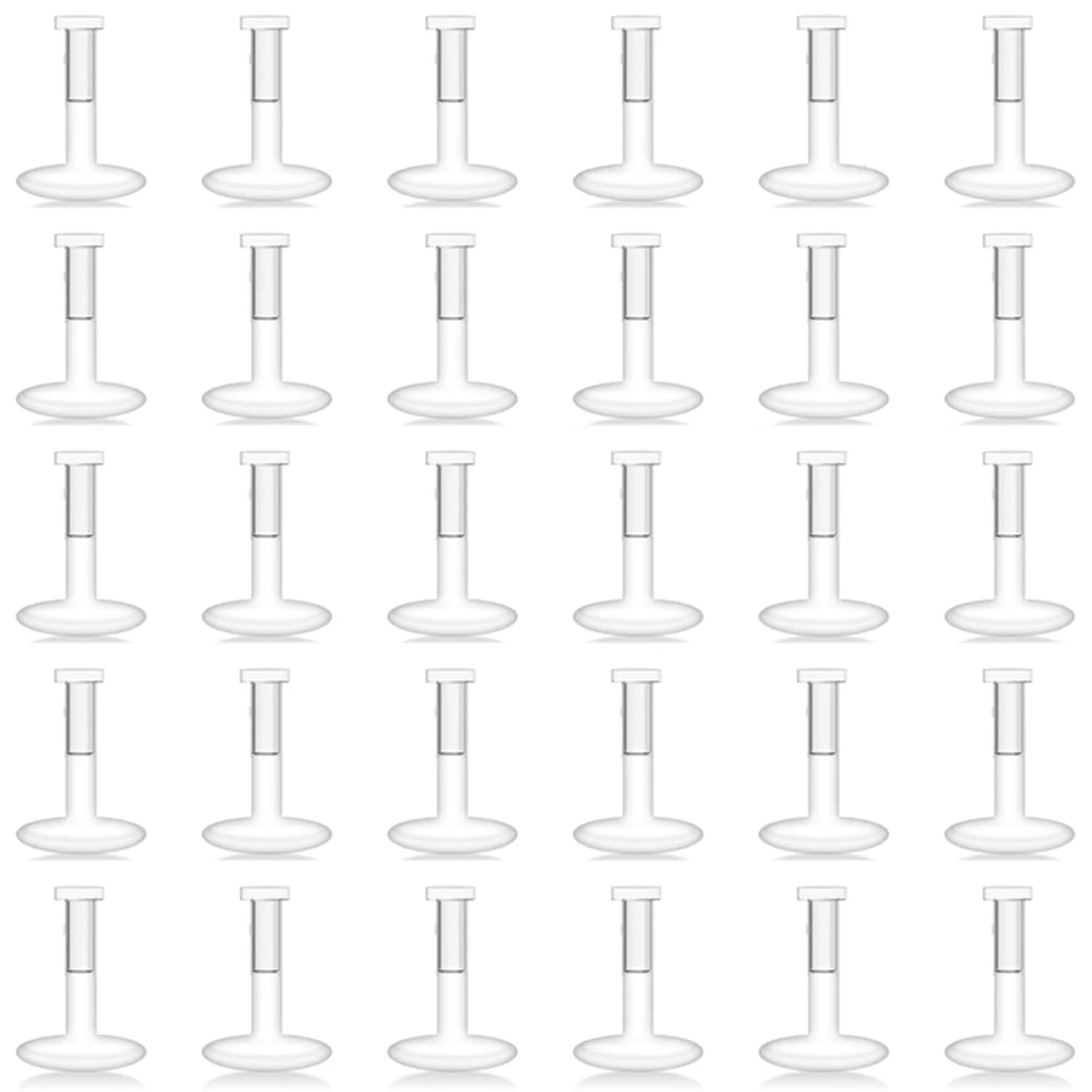 Lcolyoli 30PCS Clear Nose Studs Retainers 18G 6mm | Invisible Nose Pin for Work