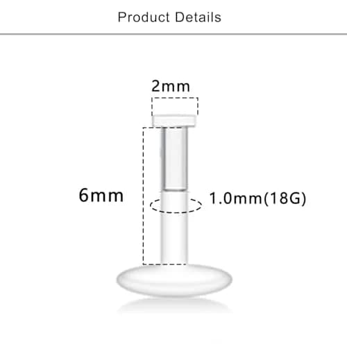 Lcolyoli 30PCS Clear Nose Studs Retainers 18G 6mm | Invisible Nose Pin for Work thumbnail 2