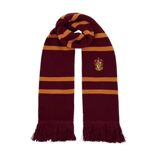Harry Potter Gryffindor Red & Yellow Knitted Crest Scarf | 66" x 7" Warm Winter Accessory thumbnail 1
