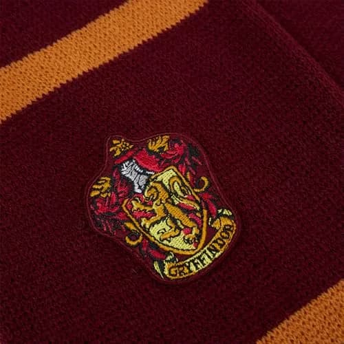 Harry Potter Gryffindor Red & Yellow Knitted Crest Scarf | 66" x 7" Warm Winter Accessory thumbnail 2