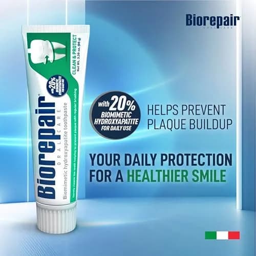 Biorepair Clean & Protect Hydroxyapatite Toothpaste 96g (3.39 Oz) | Fluoride-Free Enamel Care thumbnail 2