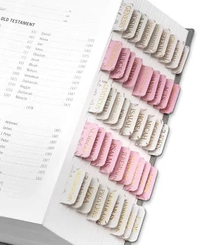 Taja Bible Tabs, 75 Large Print Index Tabs for Old & New Testament, Sketch Floral | Boho-Inspired Design thumbnail 1