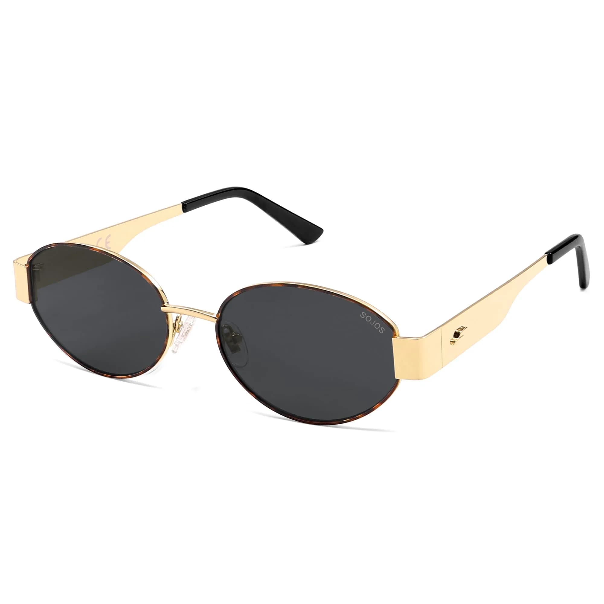 SOJOS Retro Oval Sunglasses for Women Trendy Classic 80s 90s Shades SJ1256 | UV400 Protection, Metal Frame, Versatile Style - main product image