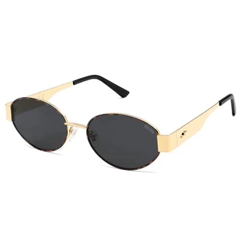 SOJOS Retro Oval Sunglasses for Women Trendy Classic 80s 90s Shades SJ1256 | UV400 Protection, Metal Frame, Versatile Style thumbnail 1
