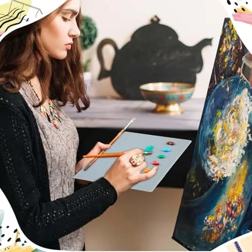 Nuanchu Glass Oil Paint Palette with Airtight Lid 34.8 cm x 24 cm (13.7" x 9.4") | Grey Tempered Glass for Oil, Acrylic, Watercolor thumbnail 6