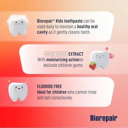Biorepair Kids Toothpaste Strawberry 60g (2.12 Oz) | Hydroxyapatite Enamel Protection thumbnail 4