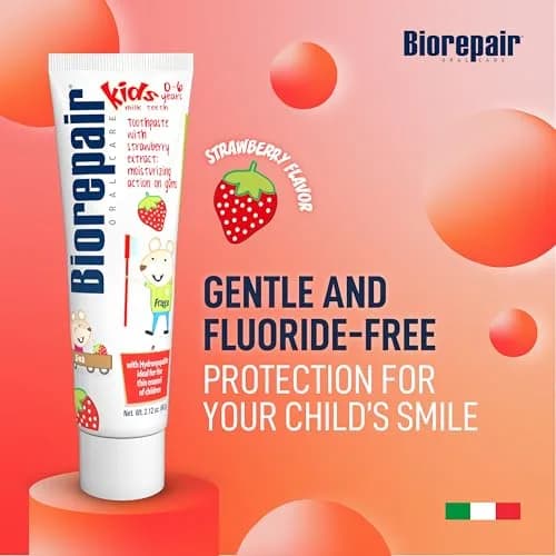 Biorepair Kids Toothpaste Strawberry 60g (2.12 Oz) | Hydroxyapatite Enamel Protection thumbnail 2