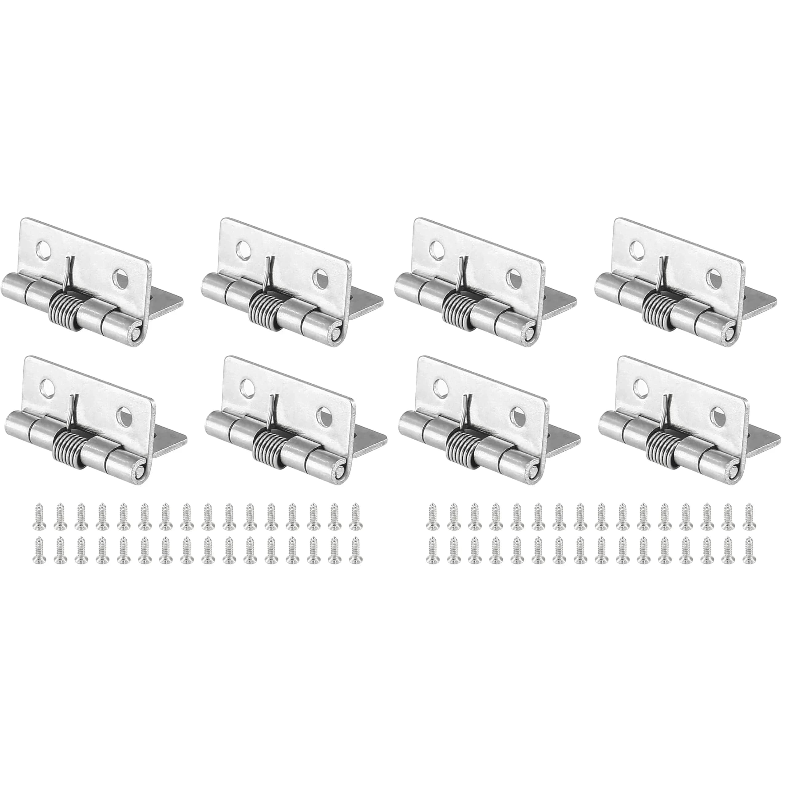 Luomorgo Spring Loaded Hinges, 2 Inch, 4 Pcs | Stainless Steel Self Closing Cabinet Hinges — 1.57 Inch Length