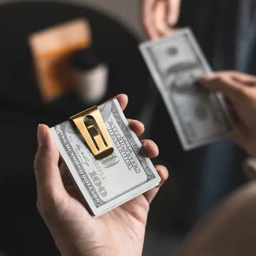 VULKIT Money Clip 2-Pack Golden Stainless Steel Cash Holder | Slim & Lightweight EDC Accessories thumbnail 6