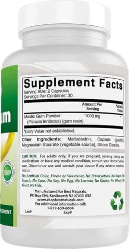 Best Naturals Mastic Gum 500 mg 120 Capsules (Pack of 2) | Supports Gastrointestinal and Oral Health thumbnail 6