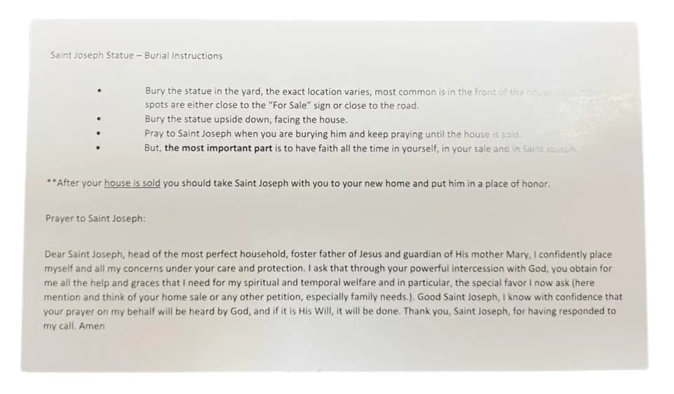 Westmon Works St Joseph Statue for Selling Homes with House Prayer Complete Set (Pack of 2) | 7.6 cm (3 inch) Religious Figurine thumbnail 3
