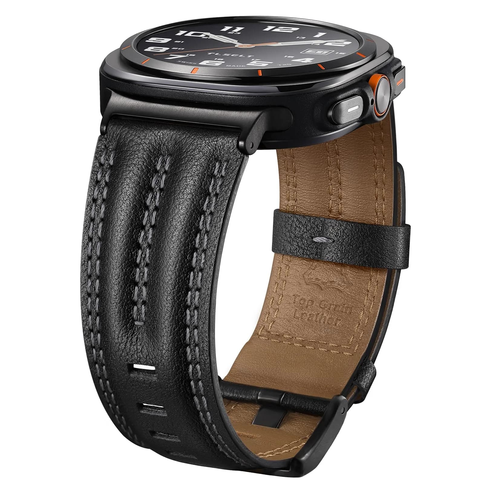 Tlselt Leather Band for Samsung Galaxy Watch Ultra 2/Ultra 47mm | Vintage Rugged Style, All-Day Comfort, Gift-Ready — Rugged Vintage Style