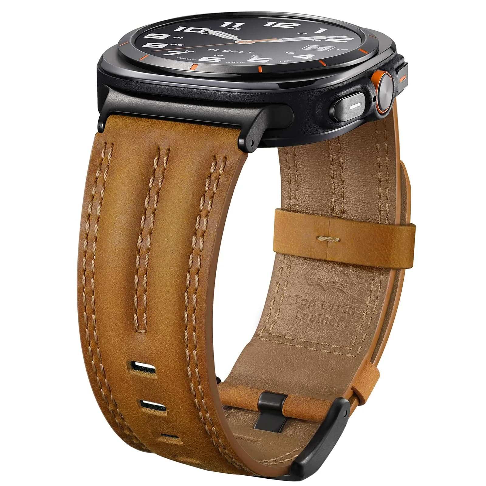 Tlselt Leather Band for Samsung Galaxy Watch Ultra 2/Ultra 47mm | Vintage Rugged Style, All-Day Comfort, Gift-Ready