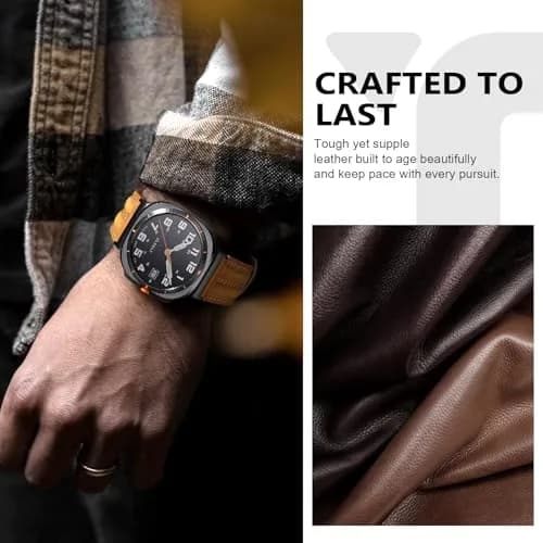 Tlselt Leather Band for Samsung Galaxy Watch Ultra 2/Ultra 47mm | Vintage Rugged Style, All-Day Comfort, Gift-Ready thumbnail 5