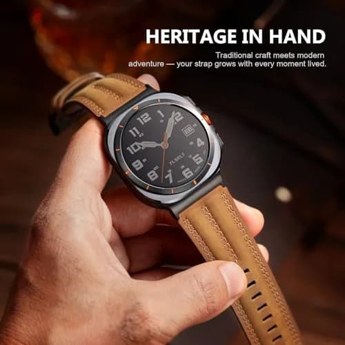 Tlselt Leather Band for Samsung Galaxy Watch Ultra 2/Ultra 47mm | Vintage Rugged Style, All-Day Comfort, Gift-Ready thumbnail 7