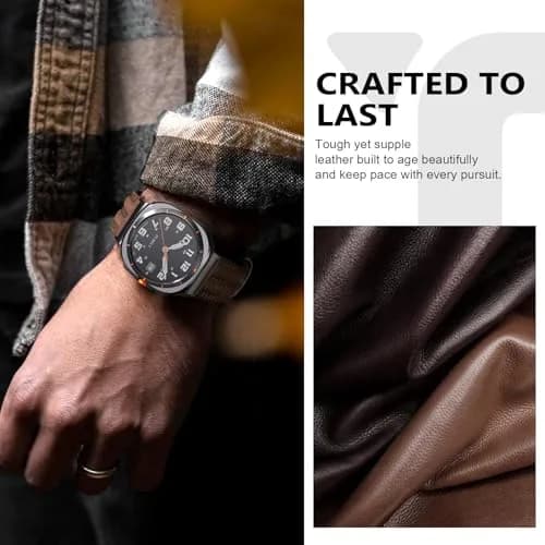 Tlselt Leather Band for Samsung Galaxy Watch Ultra 2/Ultra 47mm | Vintage Rugged Style, All-Day Comfort thumbnail 5