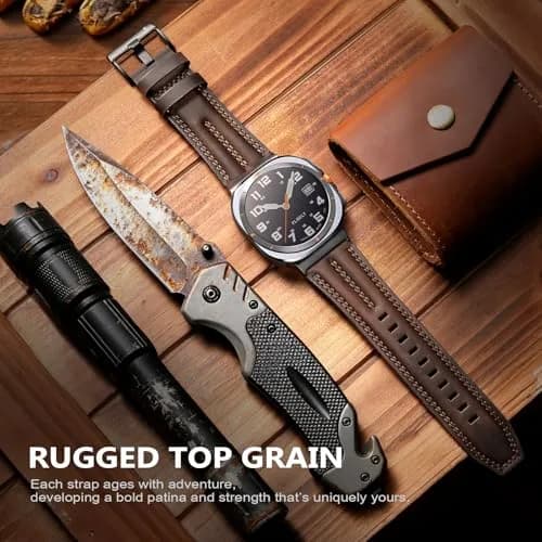 Tlselt Leather Band for Samsung Galaxy Watch Ultra 2/Ultra 47mm | Vintage Rugged Style, All-Day Comfort thumbnail 6