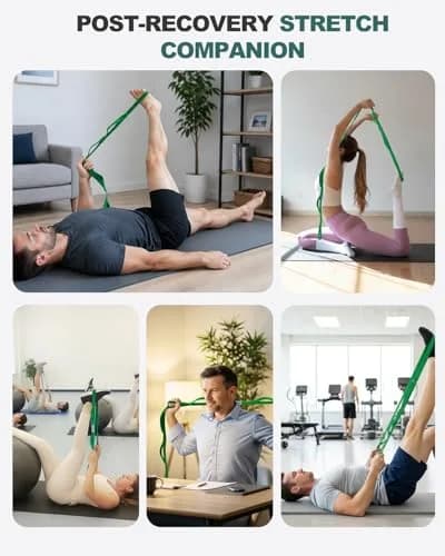 Trideer Stretching Strap with Loops for Physical Therapy, Non-Elastic | 75 inch, Polypropylene, Black, PT Style thumbnail 7