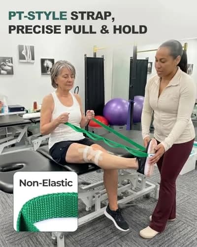 Trideer Stretching Strap with Loops for Physical Therapy, Non-Elastic | 75 inch, Polypropylene, Black, PT Style thumbnail 3