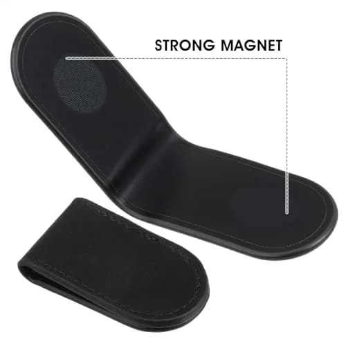 Hpmjz Slim Magnetic Money Clip Leather Business Card Holder for Men Black | Compact & Secure thumbnail 4