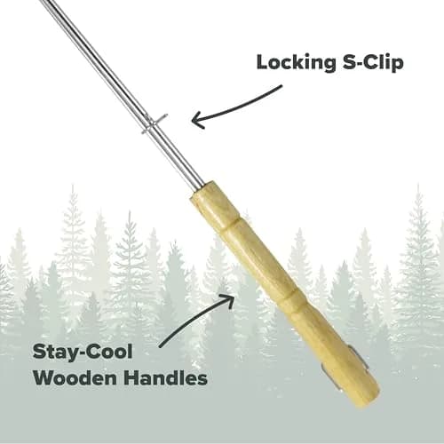 Coghlan's Double Cast Iron Camp Cooker – Pre-Seasoned Double Pie Iron for Campfire Cooking, Makes 2 Camping Pies at Once, Removable Handles, Wooden Grips & Cleaning Scrubber thumbnail 6