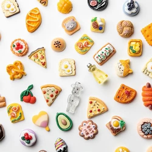 LEEXINLUU Food-Themed Mini Slime Charms Set - 45 pcs Resin Flatback DIY Decorations (10-25mm) thumbnail 4