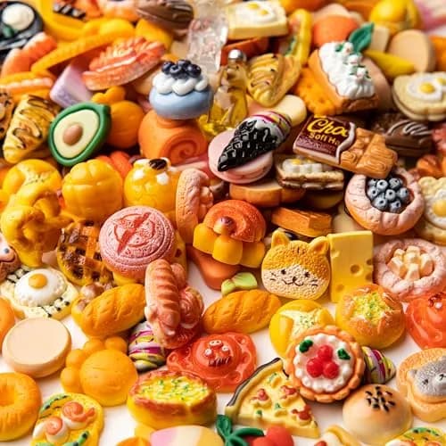 LEEXINLUU Food-Themed Mini Slime Charms Set - 45 pcs Resin Flatback DIY Decorations (10-25mm) thumbnail 7