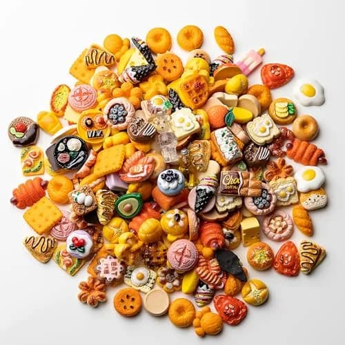 LEEXINLUU Food-Themed Mini Slime Charms Set - 45 pcs Resin Flatback DIY Decorations (10-25mm) thumbnail 8