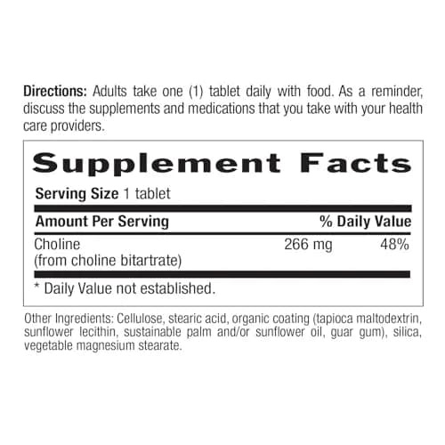 Country Life Choline 266mg | Supports Nerve & Metabolism | Certified Vegan & Halal thumbnail 4
