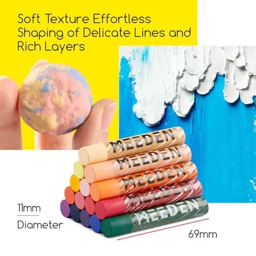 MEEDEN Soft Oil Pastels Set 144 Colors (2.4 kg / 5.3 lb) | Vibrant Colors for Artists & Beginners thumbnail 3