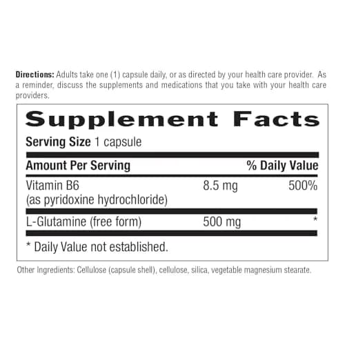Country Life L-Glutamine 500 mg with B6 | Supports Muscle Recovery & Gut Health (100 Capsules Pack of 2) thumbnail 5
