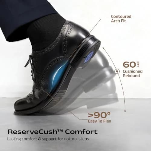 Bruno Marc Men's Brogue Wingtip Oxford Leather Dress Shoes Black Size 10 | Classic Leather Oxfords with ReserveCush Comfort Technology thumbnail 5