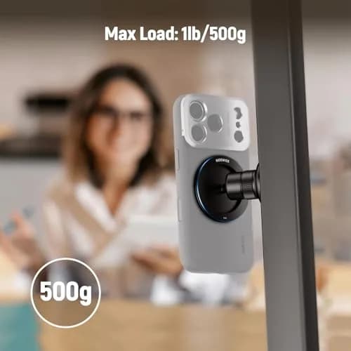NEEWER Magnetic Phone Tripod Mount with Ball Head & 1/4" Thread | Silver, 79g (2.8oz) thumbnail 6