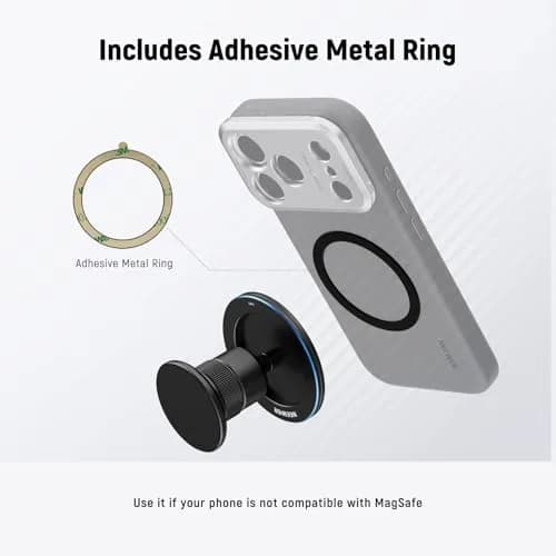 NEEWER Magnetic Phone Tripod Mount with Ball Head & 1/4" Thread | Silver, 79g (2.8oz) thumbnail 3